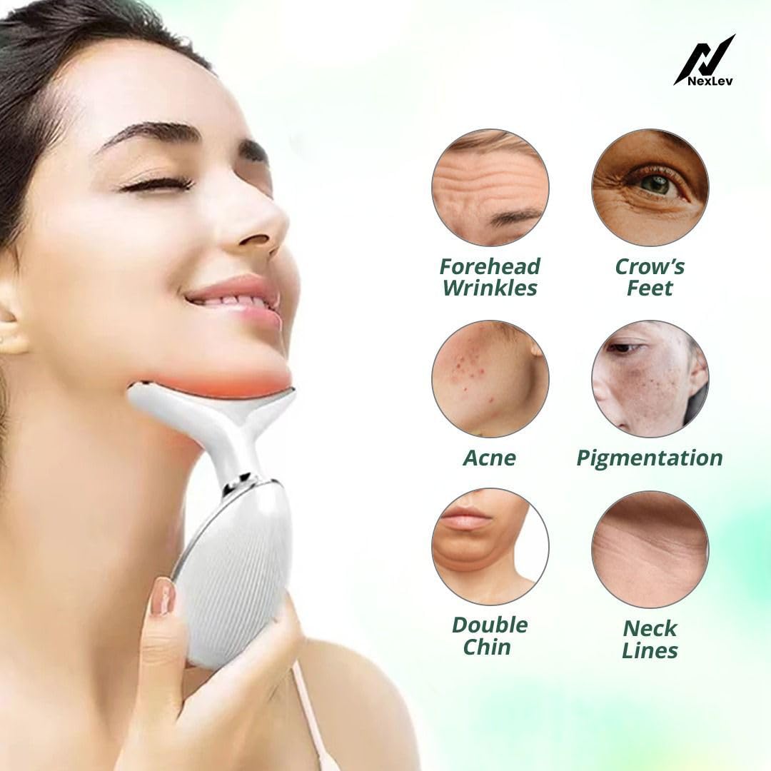 Nexlev Skin Lift Device (LE-04) | 7 Color LED | Face & Neck Skin Lifting| 3 Massage Modes