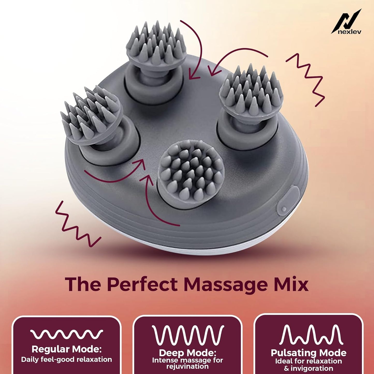Nexlev Electric Head Massager | Relieve Stress & Pain HM-01 -