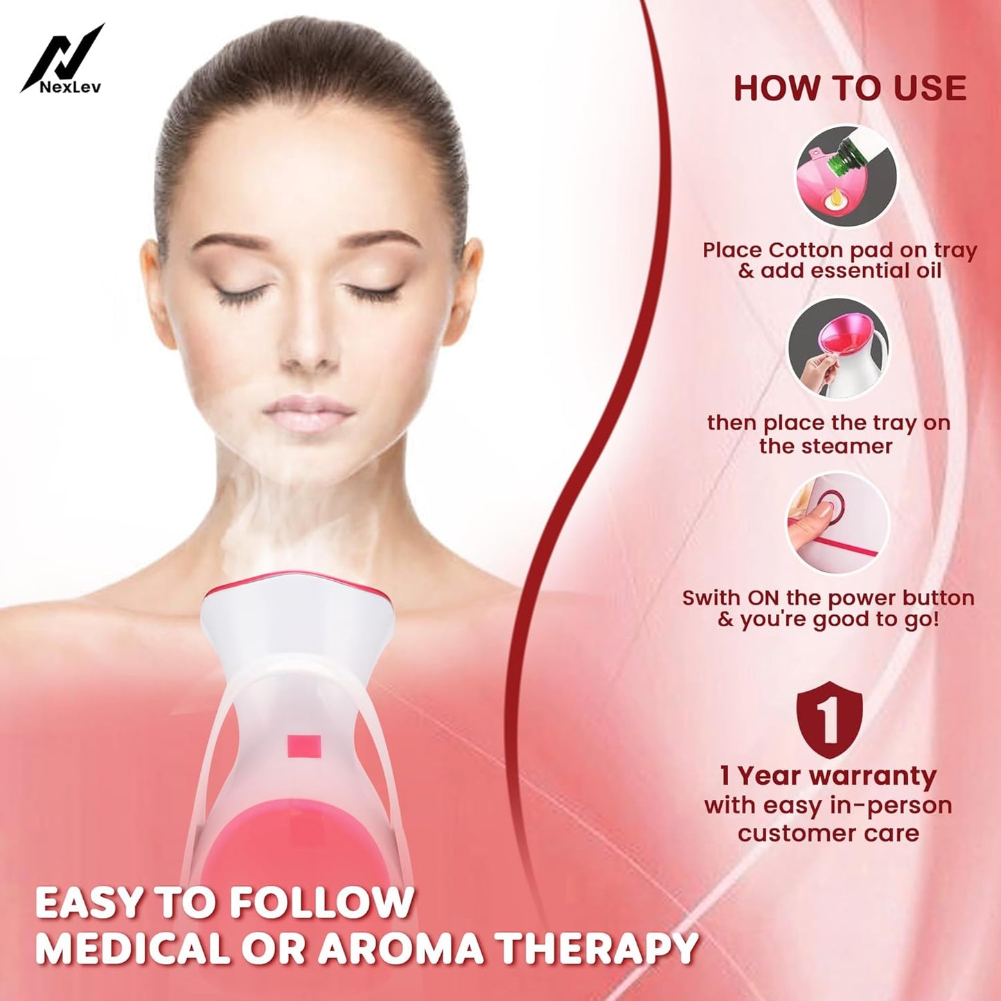 Nexlev Facial Steamer | Nano Ionic Steam Technology (FS-01)