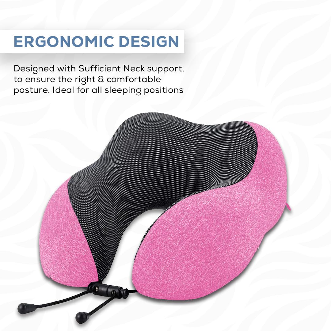 Premium Memory Foam Neck Pillow | NP-05 (Pink)