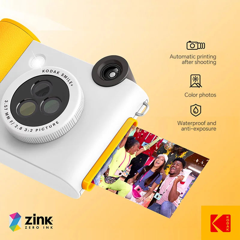 Kodak Smile+ Instant Camera 10MP, 3 Filters, ZINK Inkless Printing, Bluetooth Photo Printing from Mobile Phones, TF Card Support