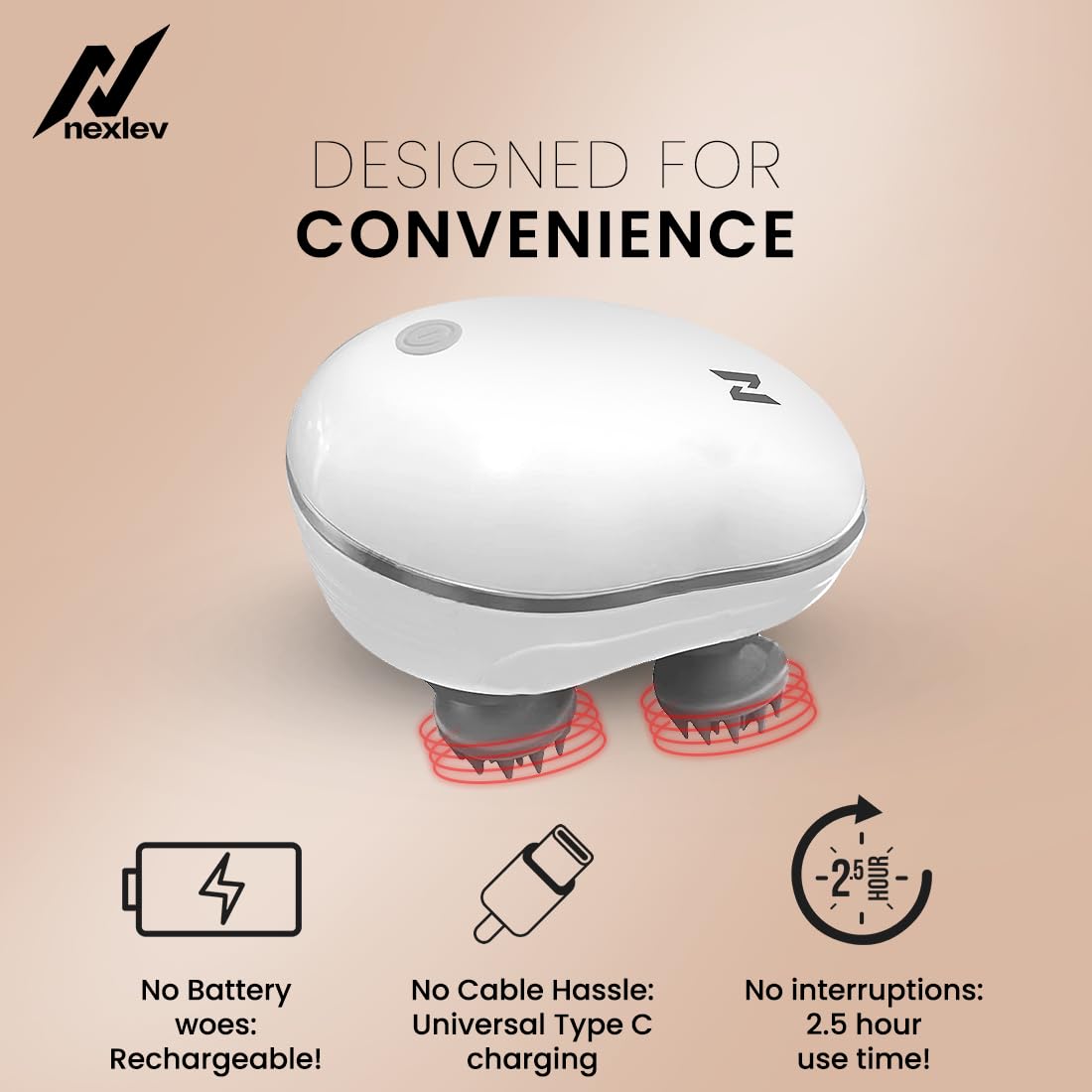 Nexlev-GROW Electric Head & Body Massager | HM-02 -