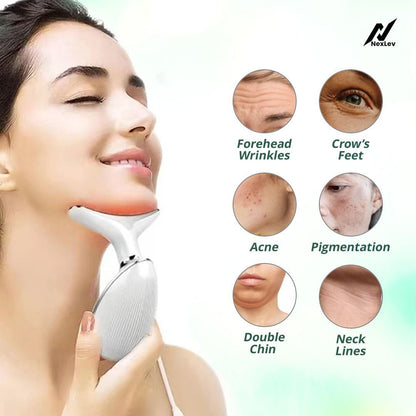 Nexlev Skin Lift Device (LE-04) | 7 Color LED | Face & Neck Skin Lifting| 3 Massage Modes