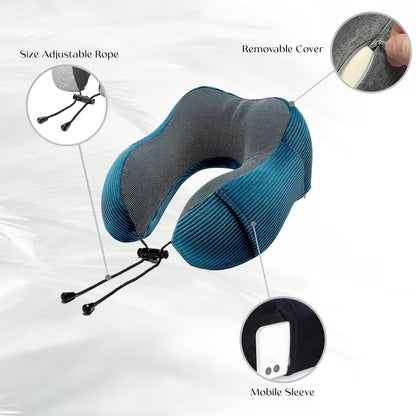 Premium Memory Foam Neck Pillow | NP-01 (Blue)