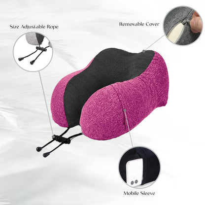 Premium Memory Foam Neck Pillow | NP-05 (Pink)