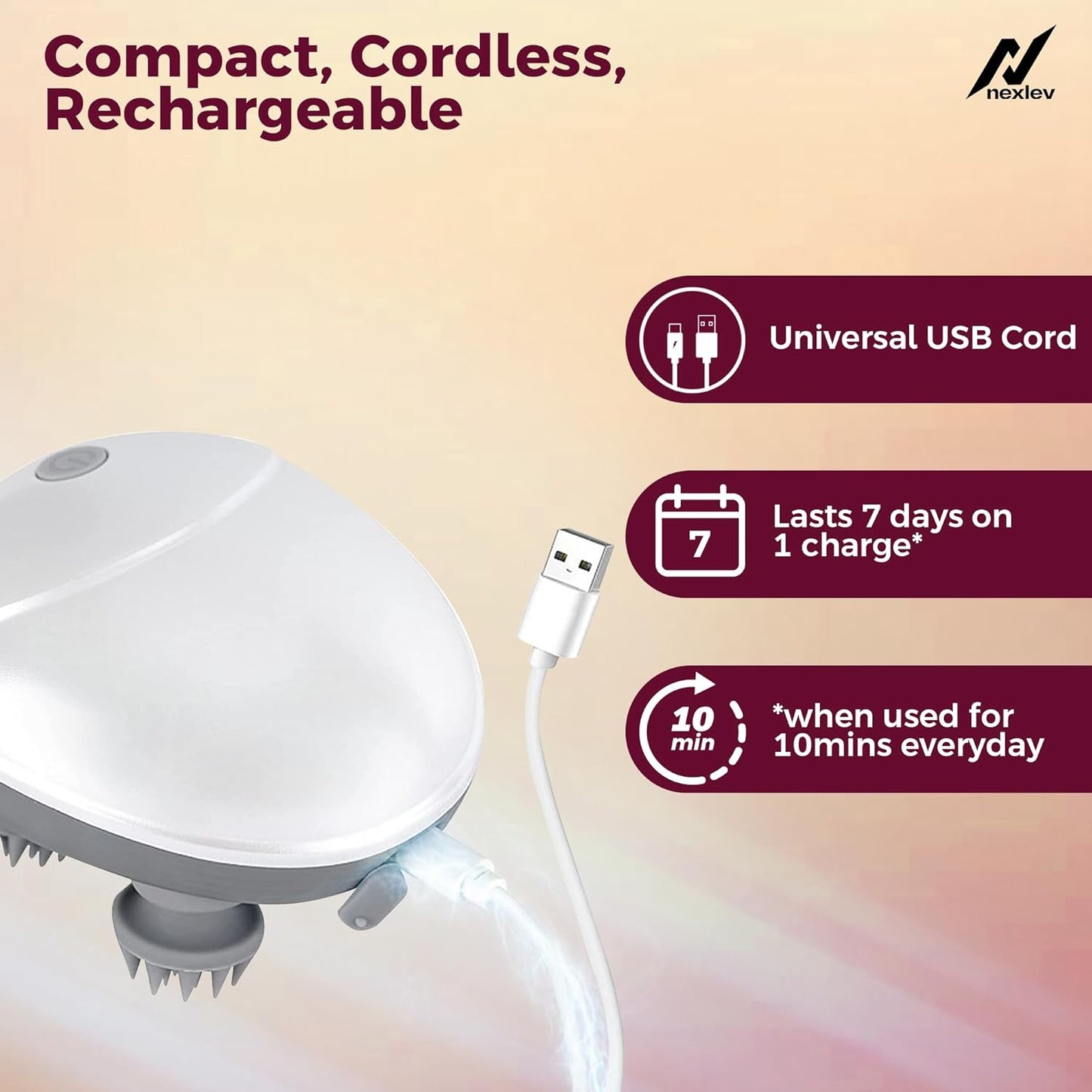 Nexlev Electric Head Massager | Relieve Stress & Pain HM-01 -