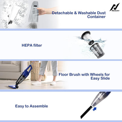 NexLev 2-in-1 Stick & Handheld Vacuum Cleaner | High Power Motor VC-01