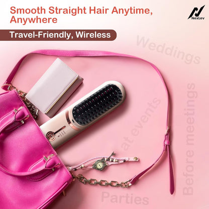 Nexlev Cordless Hair Straightener Brush | HSB-04