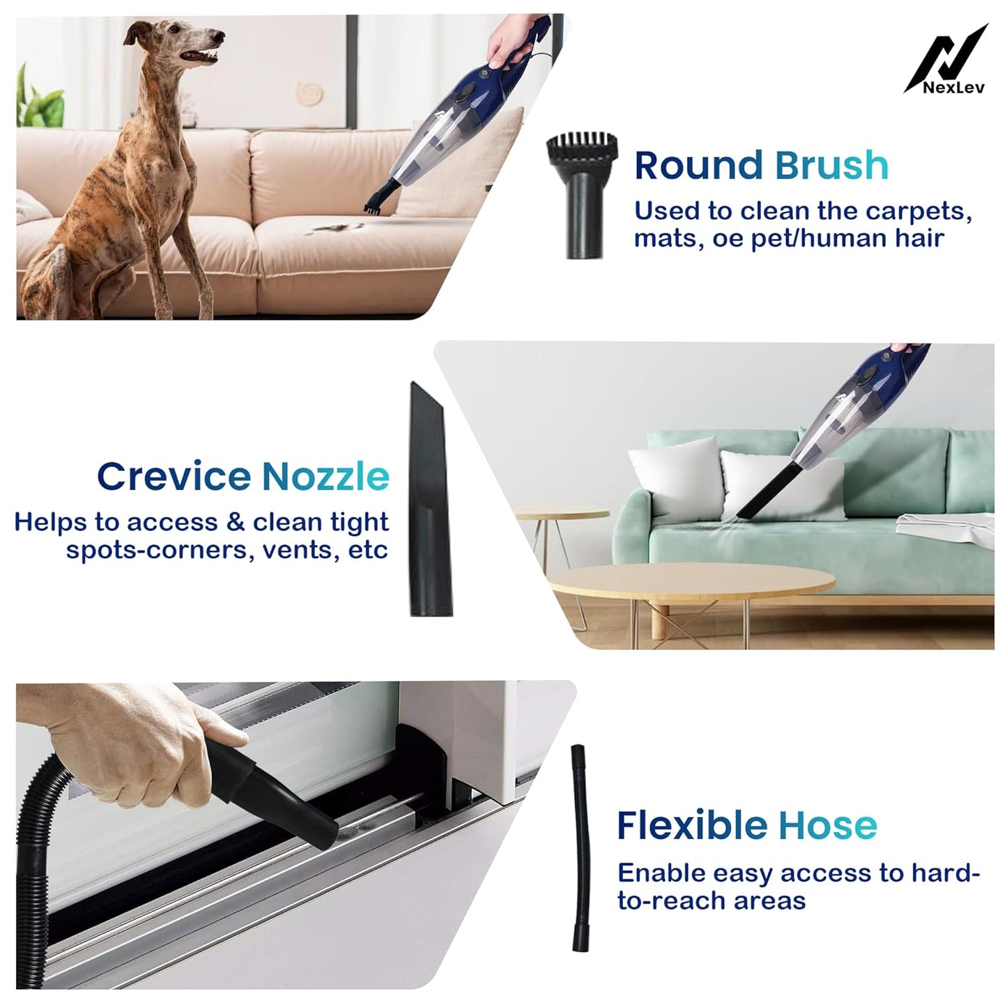NexLev 2-in-1 Stick & Handheld Vacuum Cleaner | High Power Motor VC-01
