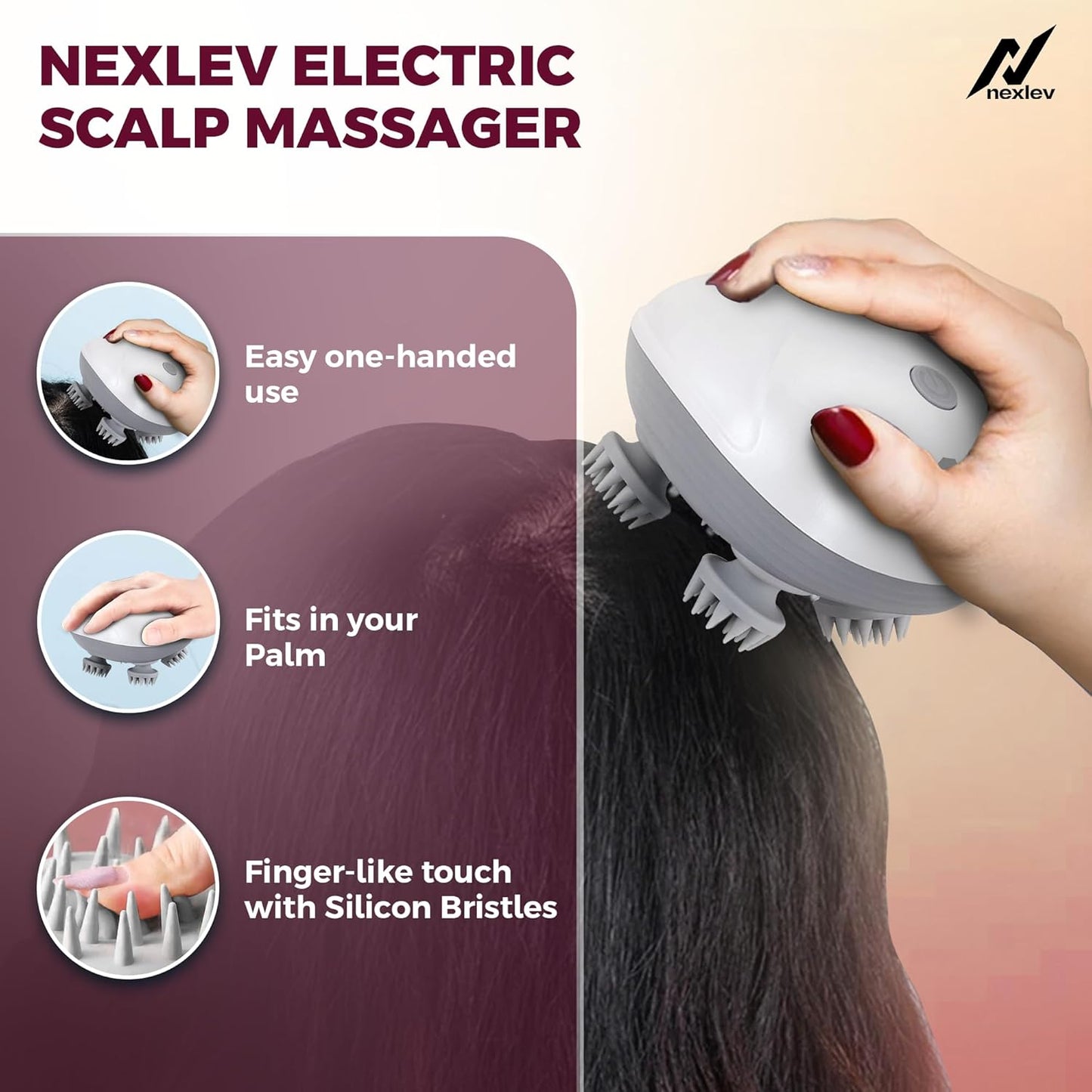 Nexlev Electric Head Massager | Relieve Stress & Pain HM-01 -