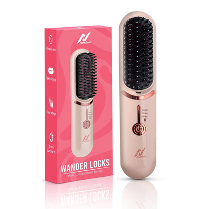 Nexlev Cordless Hair Straightener Brush | HSB-04