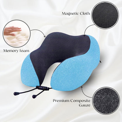 Premium Memory Foam Neck Pillow | NP-04 (Sky Blue)