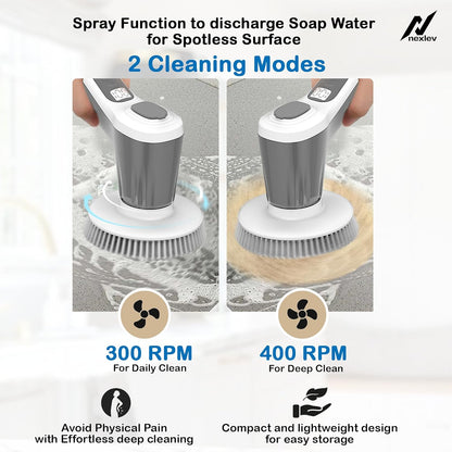 Nexlev Electric Spin Scrubber | 4500 mAh | 90 min run time SS-01