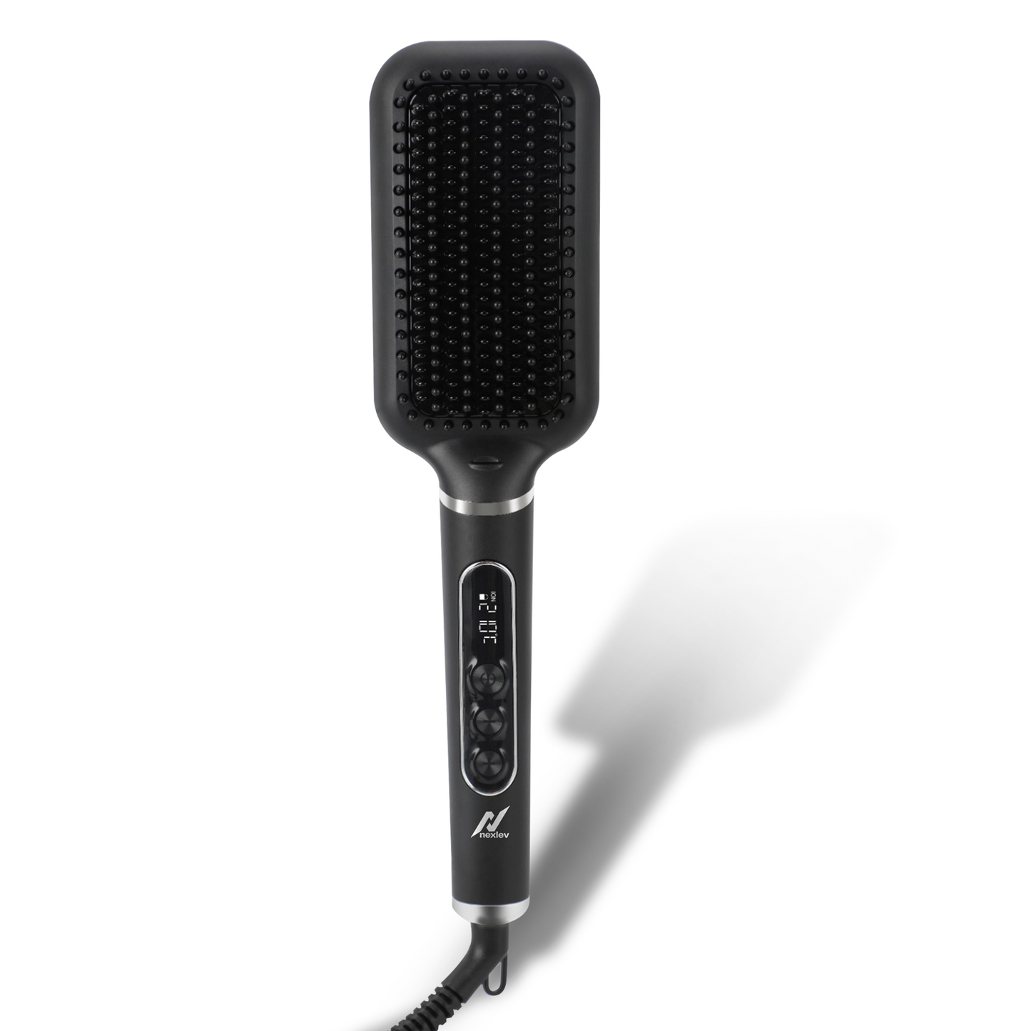 NexLev Hair Straightener Brush | Ceramic Coated Wide Plate| Anti-Frizz Professional Styling with iON Technology HSB-03