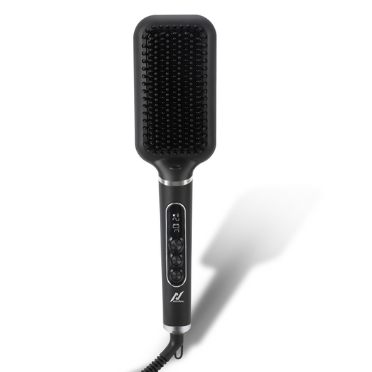 NexLev Hair Straightener Brush | Ceramic Coated Wide Plate| Anti-Frizz Professional Styling with iON Technology HSB-03