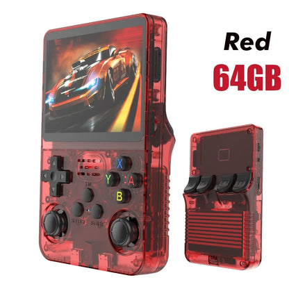 R36S Retro Handheld Video Game Console Linux System 3.5 Inch IPS Screen Portable Player 64GB GamesMultiple colors are available