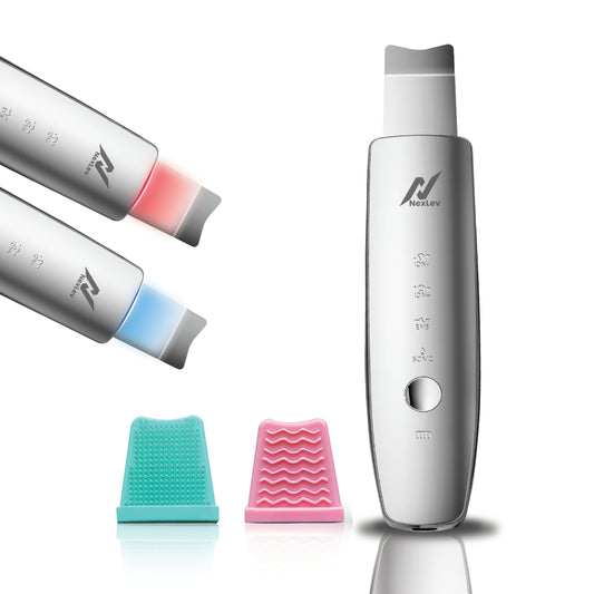 Nexlev Skin Scrubber LE-03 |Red & Blue LED Therapy | Ultrasonic, EMS & Ionic Modes